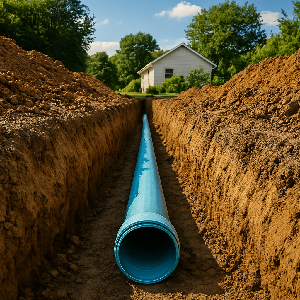 pose d’un réseau d’évacuation des eaux usées à Malataverne